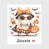 Süßer Halloween-Kater � Kawaii Hexen-Kitty mit Kür Aufkleber (Blatt)