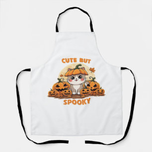 Süßer Halloween-Kater mit Kürbissen � Kawaii Gruse Schürze