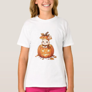 Süßer Halloween-Kürbis-Hase - Gemütlicher Herbstka T-Shirt