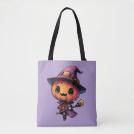 Süßer Halloween-Kürbis-Hexenmeister Tasche