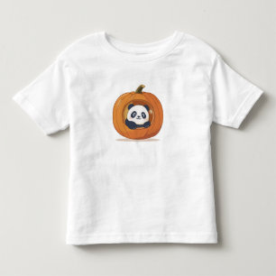 Süßer Halloween-Kürbis-Panda Kleinkind T-shirt