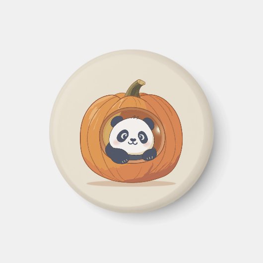 Süßer Halloween-Kürbis-Panda Magnet (Vorne)