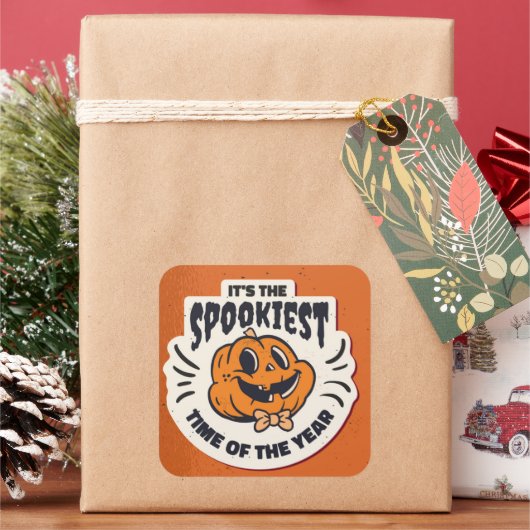 Süßer Halloween-Kürbis Quadratischer Aufkleber (Feiertag)