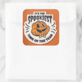 Süßer Halloween-Kürbis Quadratischer Aufkleber (Tasche)