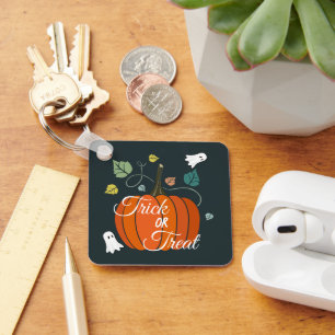 Süßer Halloween-Kürbis und Geister 'Süßes oder Sau Schlüsselanhänger