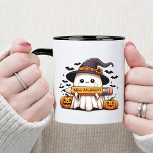 Süßer Halloween-Lehrer-Geist Tasse