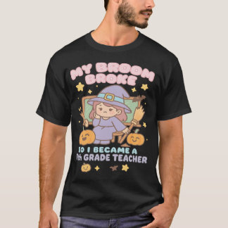 Süßer Halloween-Lehrer-Kürbis Gruselig 7. Klasse T-Shirt