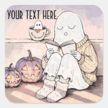 Süßer Halloween-Leseghost-Cozy-Autumn-Book-Club
