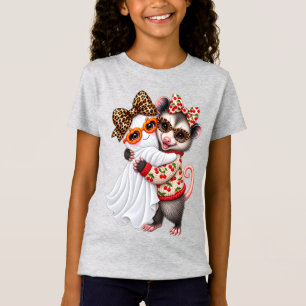 Süßer Halloween-Opossum-Geist Herbst-Kürbis-Schwit T-Shirt