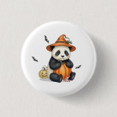 Süßer Halloween-Panda-Kürbis-Knopf Button (Vorderseite)