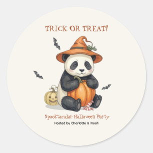 Süßer Halloween-Panda-Kürbis-Rund-Sticker Runder Aufkleber