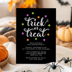 Süßer Halloween-Party-Einladung mit Konfetti Einladung
