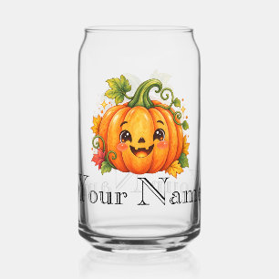 Süßer Halloween-personalisierter Kürbis-Trinkglas Dosenglas