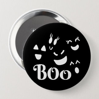 Süßer Halloween-Schrecken Schwarzer und Weißer Gei Button
