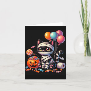 Süßer Halloween-Schwarzer-Katze-Kürbis-Scherz-oder Karte