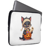 Süßer Halloween-Schwarzer-Katze-Kürbis-Süßes-oder- Laptopschutzhülle (Vorne Rechts)