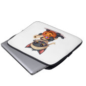 Süßer Halloween-Schwarzer-Katze-Kürbis-Süßes-oder- Laptopschutzhülle (Vorne Knopf)