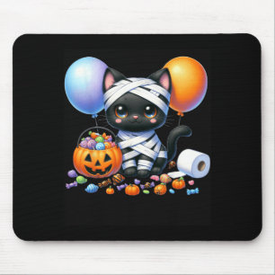 Süßer Halloween-Schwarzer-Katze-Kürbis-Süßes-oder- Mousepad