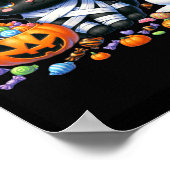 Süßer Halloween-Schwarzer-Katze-Kürbis-Süßes-oder- Poster (Ecke)