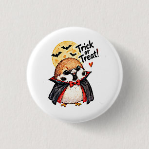 Süßer Halloween-Spatz Chibi Manga Anime Dracula Button