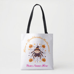 Süßer Halloween-Spinnen-Hexen-Name Tasche