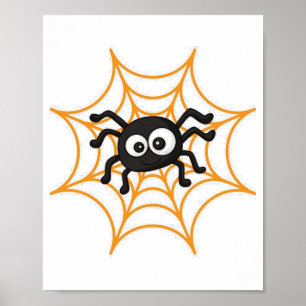 Süßer Halloween-Spinnenposter Poster