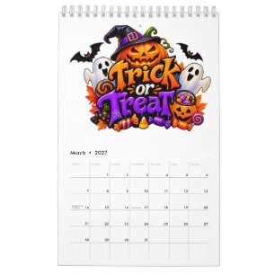 Süßer Halloween-Streich-oder-Belohnung Kürbis-Geis Kalender