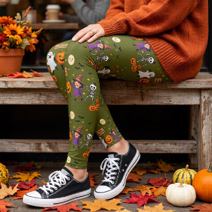 Süßer Halloween-Streich-oder-Überraschung-Geist-He Leggings