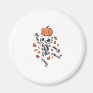 Süßer Halloween tanzender Skelett mit Kürbiskopf Magnet