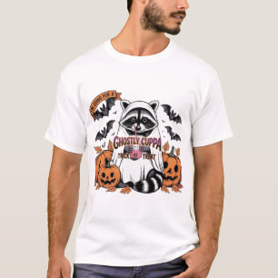 Süßer Halloween-Waschbär-Geist T-Shirt