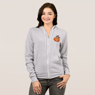 Süßer Halloween-Waschbär in Jack-o'-Lantern-Kürbis Hoodie