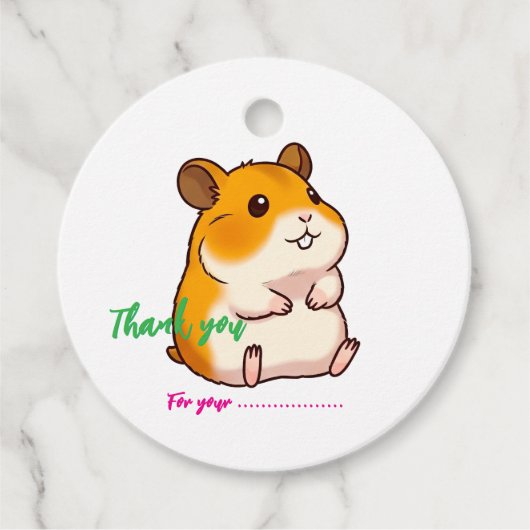 Süßer Hamster Danke Geschenkanhänger (Vorderseite)