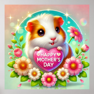 Süßer Hamster feiert Muttertag Poster