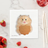 Süßer Hamster mit Keks-Papiertaschentuch. Serviette (Beispiel)