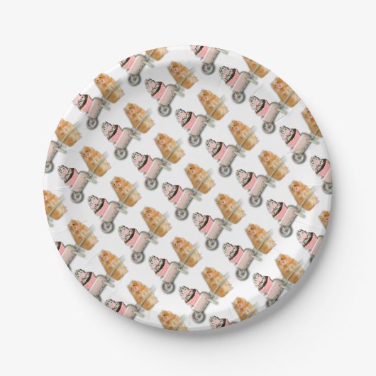Süßer Hamster mit Muffin-Illustration Geschenk Pappteller (Vorderseite)
