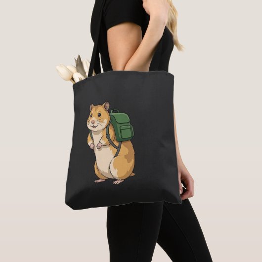 Süßer Hamster-Wanderer mit Rucksack Tasche (Von Nahem)