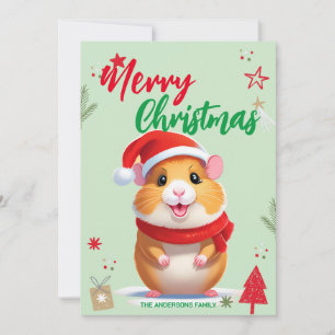 Süßer Hamster Weihnachtsmann Weihnachten Feiertag 