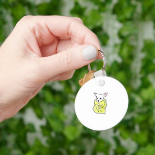 Süßer handgezeichneter Chihuahua in eine gelbe Dec Schlüsselanhänger