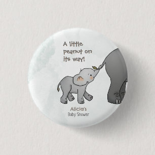 Süßer handgezeichneter Elefant Kleiner Erdnuss-Bab Button