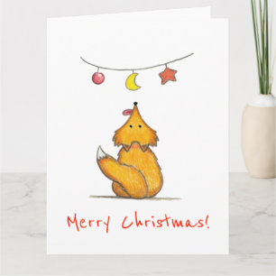 Süßer handgezeichneter Fuchs / Frohe Weihnachten Karte