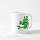 Süßer handgezeichneter grüner Frosch Kaffeetasse (VorderseiteRechts)