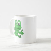 Süßer handgezeichneter grüner Frosch Kaffeetasse (Vorderseite Links)