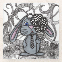 Süßer handgezeichneter Hase Kaninchen Zen Doodle U