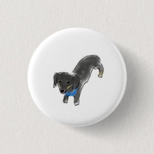 Süßer handgezeichneter sich streckender schwarzer button (Vorderseite)