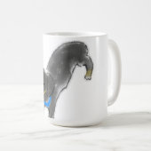 Süßer handgezeichneter sich streckender schwarzer kaffeetasse (VorderseiteRechts)