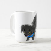 Süßer handgezeichneter sich streckender schwarzer kaffeetasse (Vorderseite Links)
