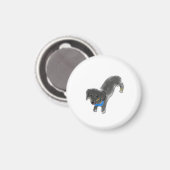 Süßer handgezeichneter sich streckender schwarzer magnet (Vorderseite/Rückseite)