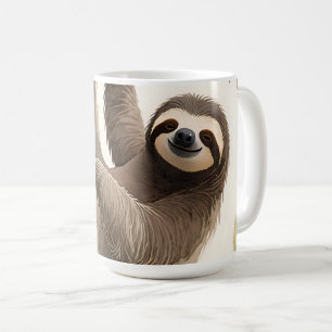 Süßer hängender Faultier-Wasserfarben-Entspanntes Kaffeetasse
