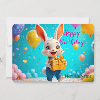 Süßer Hase Alles Gute zum Geburtstag  Karte