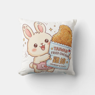 Süßer Hase isst taiwanesisches frittiertes Hähnche Kissen